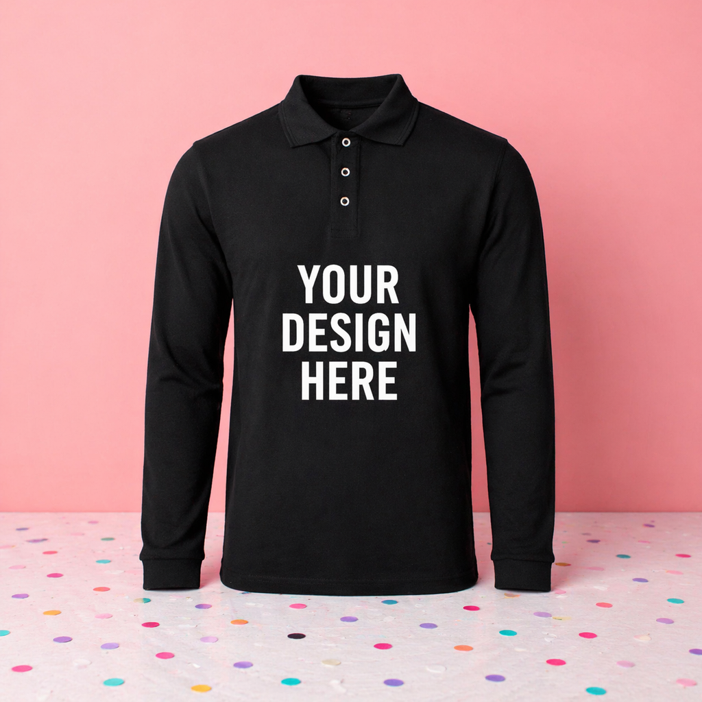 Premium Personalised Long Sleeve Polo Shirts