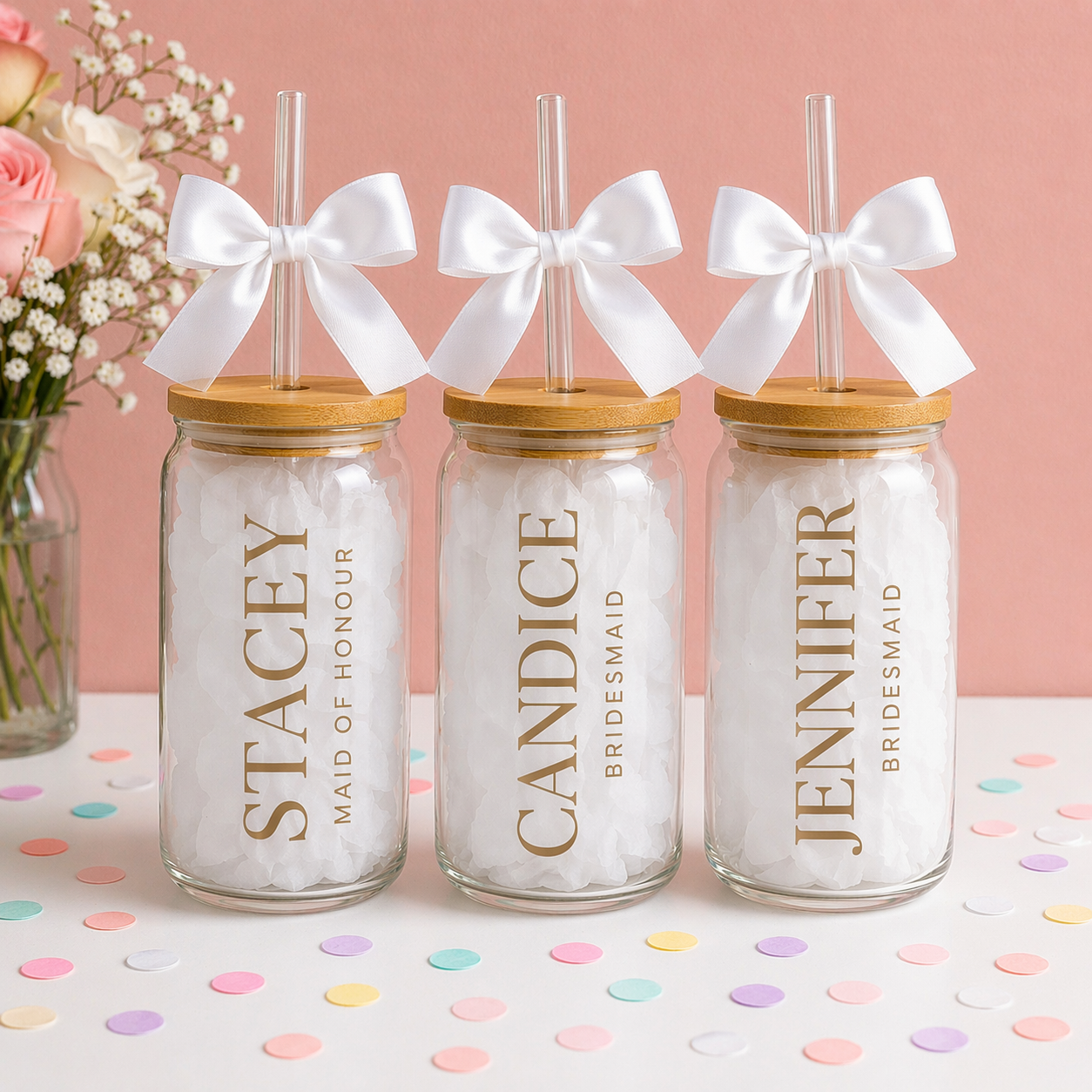 Personalised Bridesmaid Proposal Glass Cups