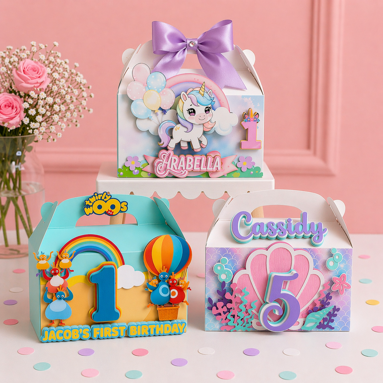 Personalised Gable Party Boxes