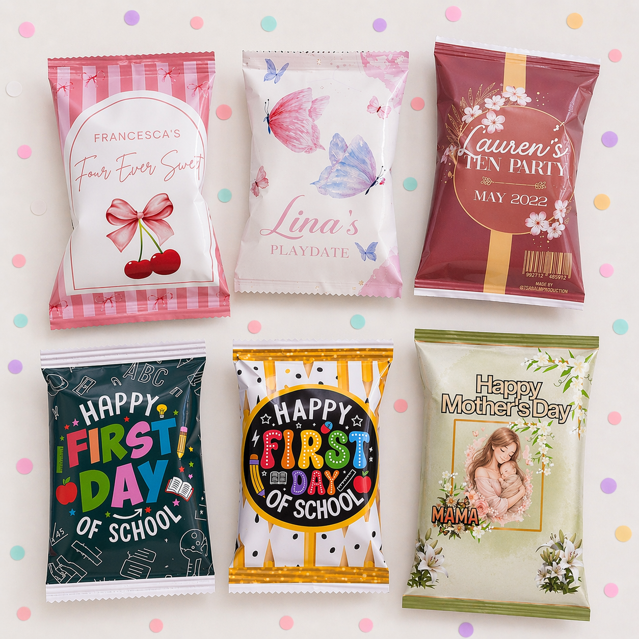 Personalised Party Chip Bags (Any Theme)