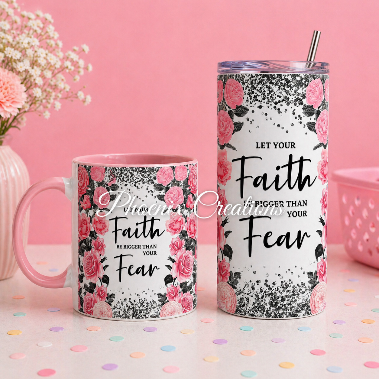 Faith Over Fear Mug & Tumbler Set