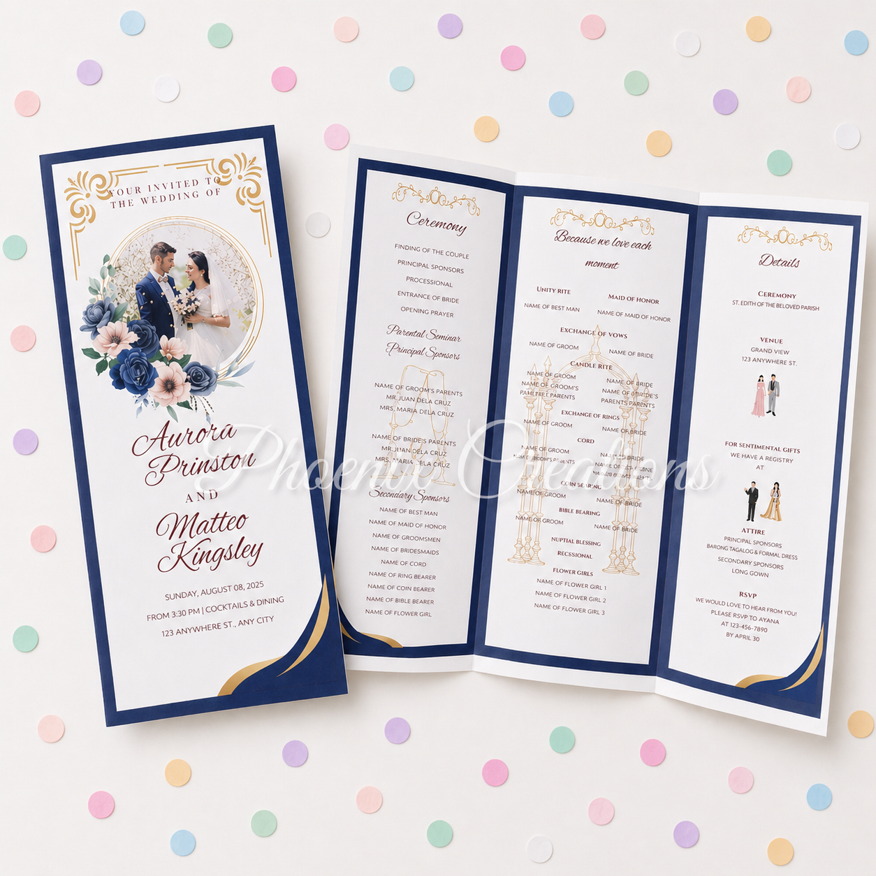 Personalised Elegant Wedding Program Booklet