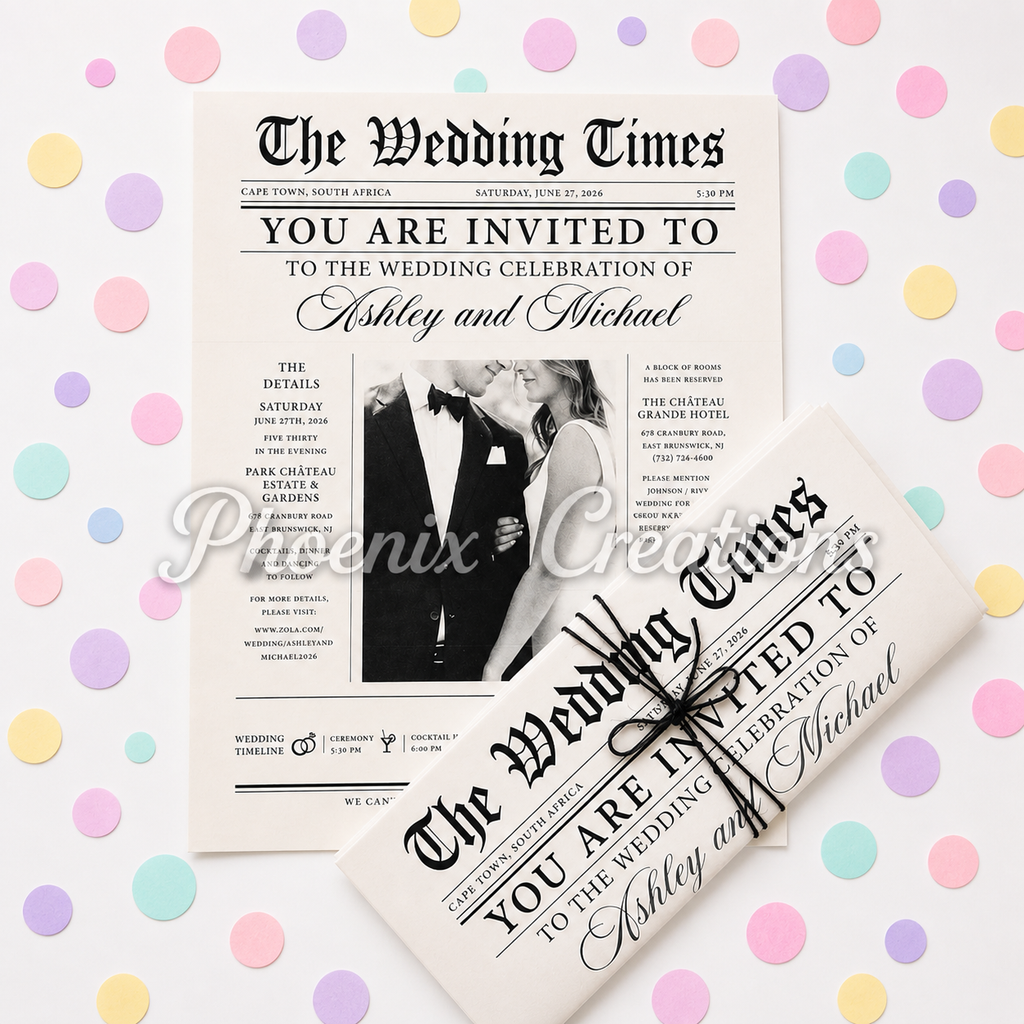 Luxury Wedding Newspaper Keepsake